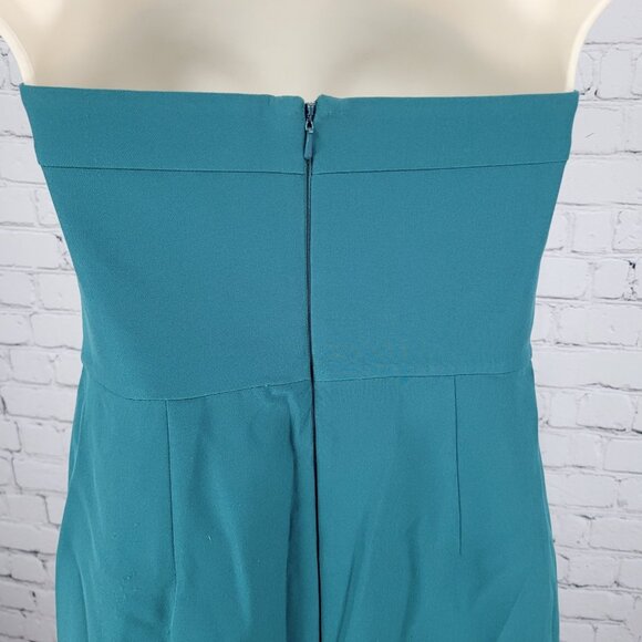 Lovers + Friends Green Strapless Asymmetric Slit Stretch Midi Dress USA Medium M - Picture 10 of 15